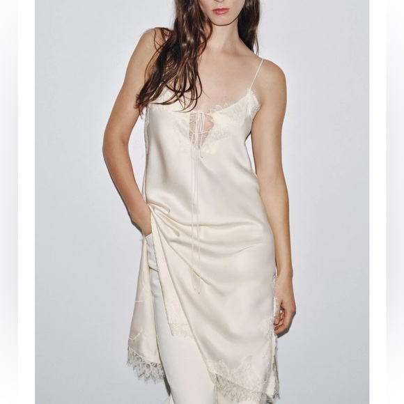 Zara Pants - NEW Zara LACE SLIP DRESS